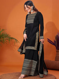 Thumbnail for Kalini Foil Printed Long Sleeves Regular Kurta With Palazzos & Dupatta