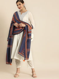 Thumbnail for Anouk Women White Woven Design Kurta with Trousers & Dupatta - Distacart