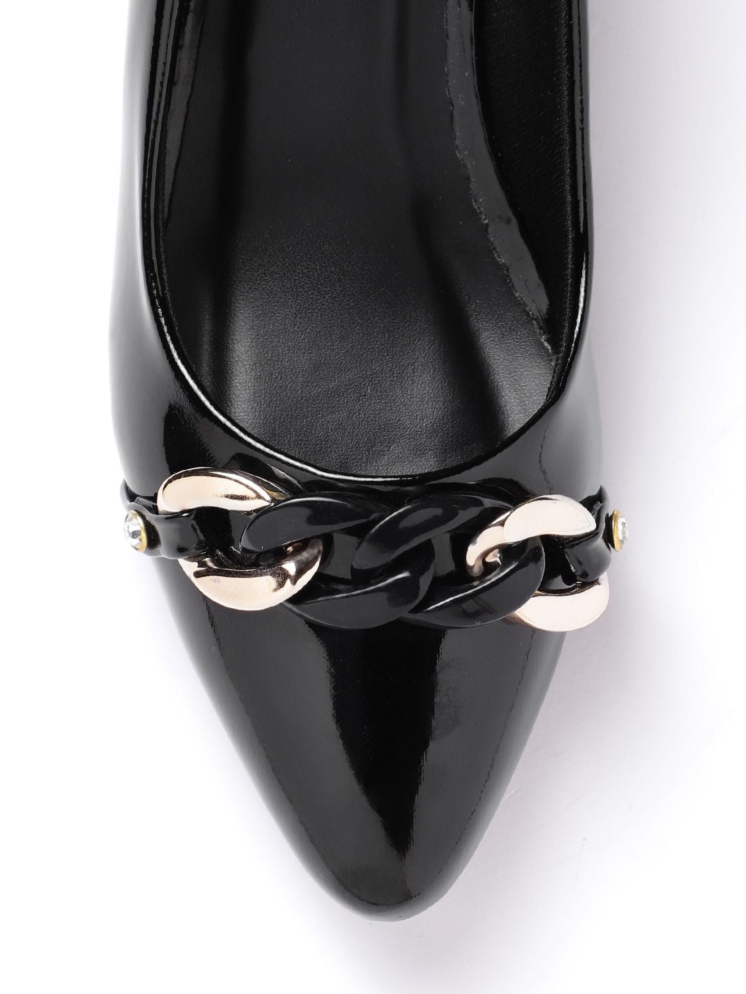 ELLE Women Chain Detail Kitten Heel Pumps
