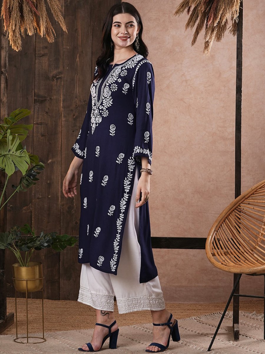 ADA Women Ethnic Motifs Printed Thread Work Kurta - Distacart