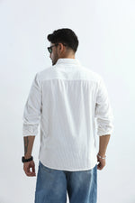 Thumbnail for Xkind Men's White Corduroy Regular Fit Shirt