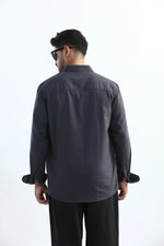 Thumbnail for Xkind Dark Grey Textured Regular Fit Shirt/ Overshirt