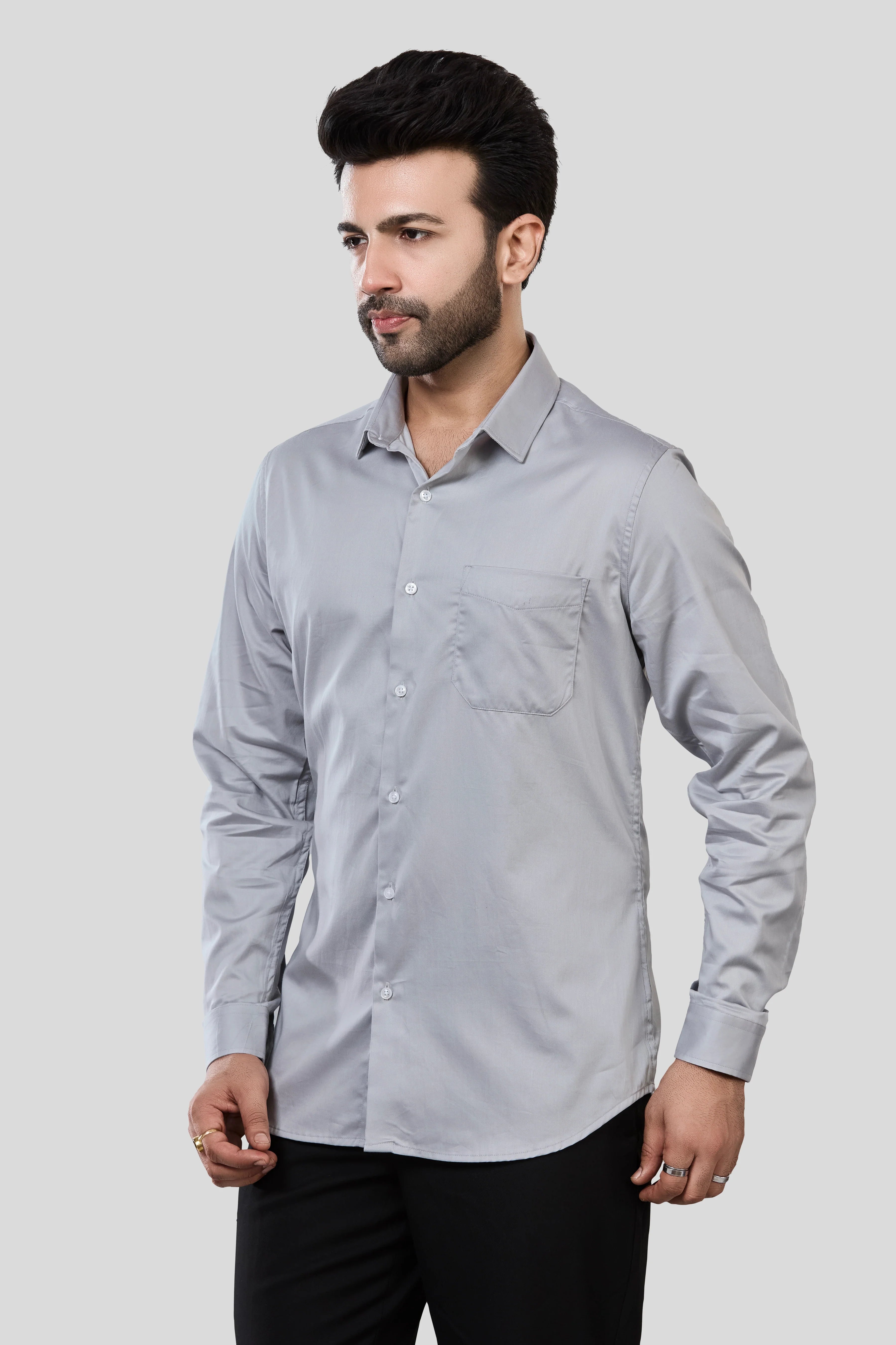 Jonesburg Men's Solid Slim Fit Formal Shirt