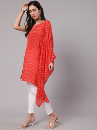 Thumbnail for Aks Bandhani Printed Extended Sleeves Kaftan Kurta - Distacart