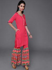 Thumbnail for Aks Ethnic Motifs Printed Straight Kurta With Sharara - Distacart