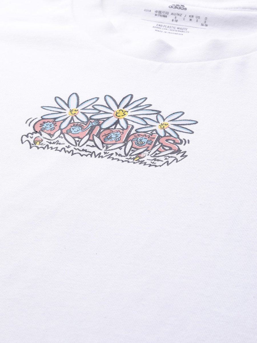 Adidas Women Doodle Printed Pure Cotton T-shirt - Distacart