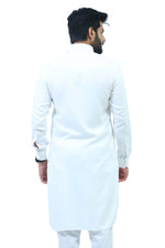Thumbnail for Bluesaanchi Men's White Satin Pathani Kurta Set - Distacart
