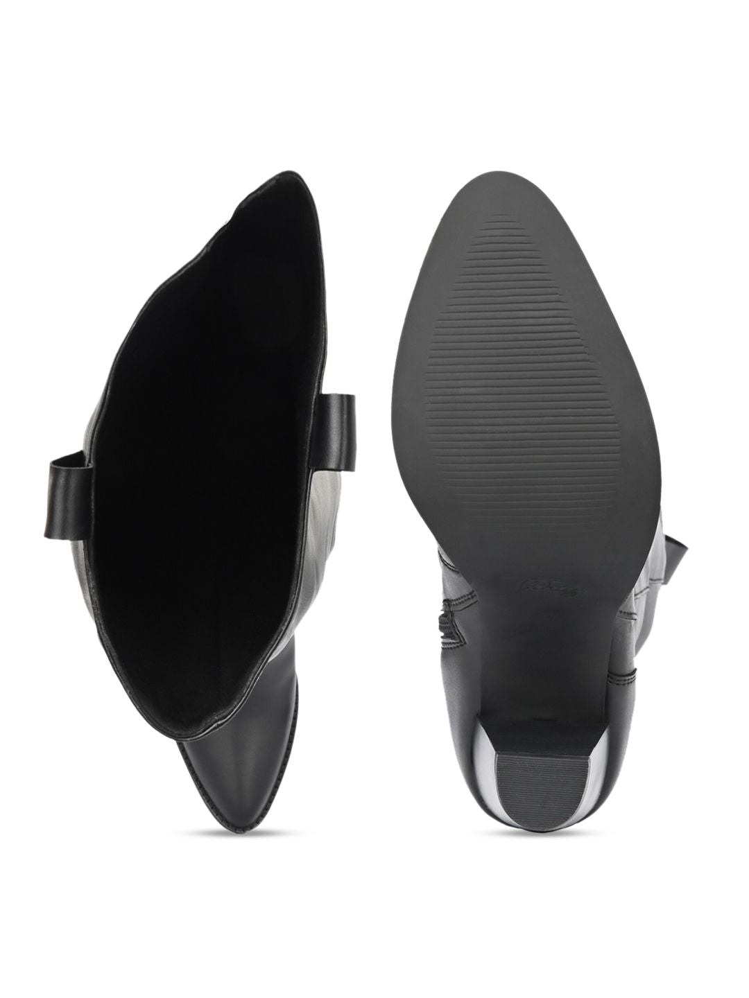 Delize Black High-Top Block Heeled Boots