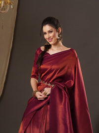 Thumbnail for Anouk Woven Design Zari Kanjeevaram Saree - Distacart