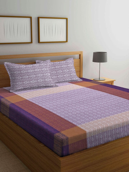 Arrabi Multicoloured 300 TC Super King Ethnic Motifs Cotton Bedsheet with 2 Pillow Covers - Distacart