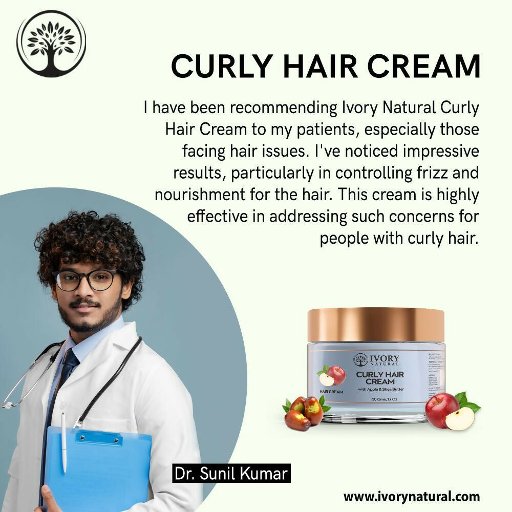 Ivory Natural Curly Hair Cream - Bouncy, Shiny, Humidity-Resistant Curls Hair - Distacart