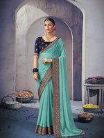 Thumbnail for Mitera Embroidered Saree with Blouse Piece - Distacart