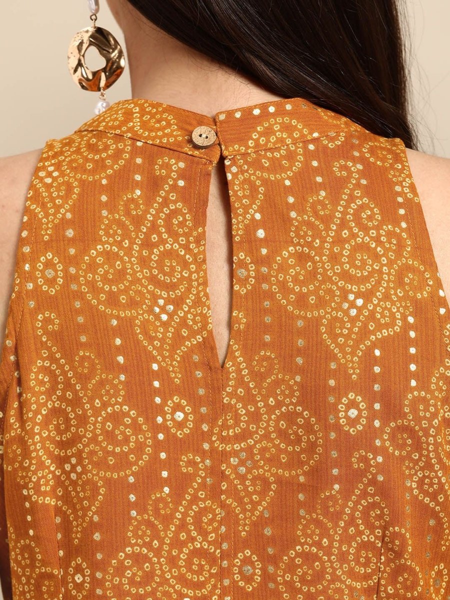 Anouk Women Yellow Bandhani Printed Kurta - Distacart