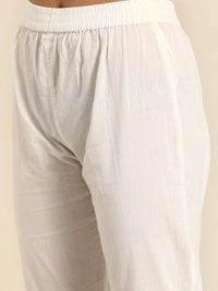 Thumbnail for Anouk Women White Woven Design Kurta with Trousers & Dupatta - Distacart