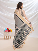 Thumbnail for Mitera Striped Zari Silk Blend Saree - Distacart