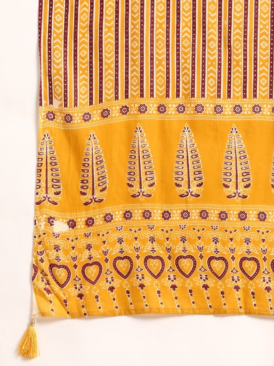 Anouk Women Ethnic Motifs Printed Pure Cotton Kurta with Palazzos & Dupatta - Distacart