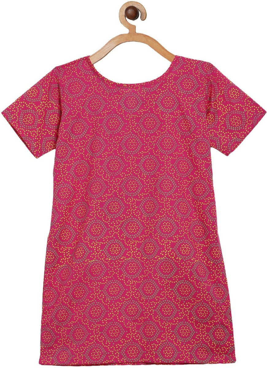 Ahalyaa Magenta Cotton Printed Kids Kurta Sharara Set With Dupatta For Girls - Distacart