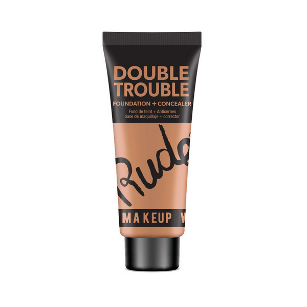 Rude Cosmetics Double Trouble Foundation + Concealer - Desert 17 - Distacart
