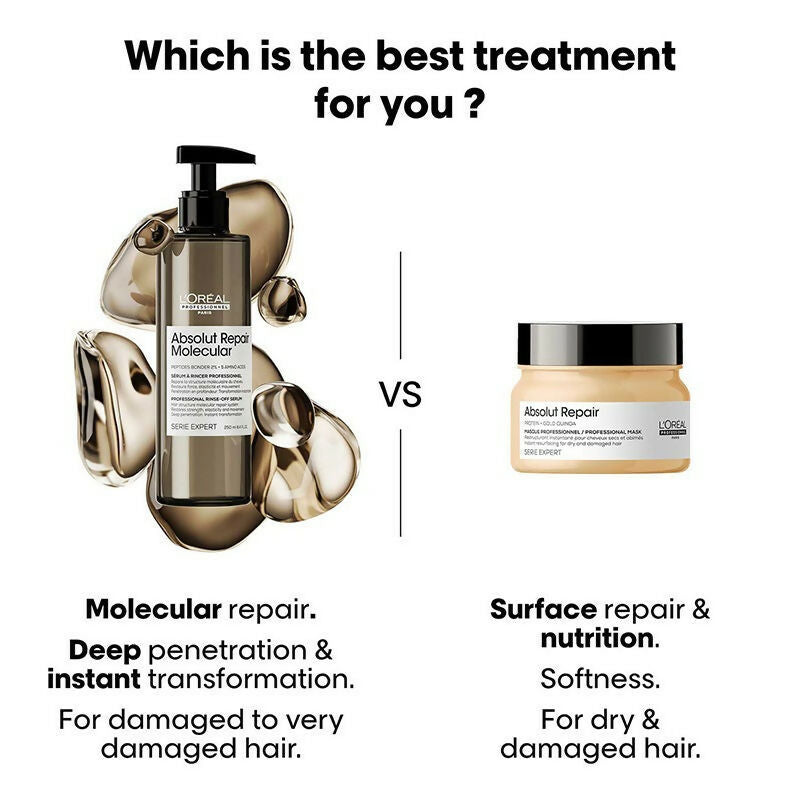 L'Oreal Paris Absolut Repair Molecular Deep Repairing Hair Rinse-Off Serum - Distacart