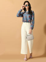 Thumbnail for Myshka Women's Multi Satin Printed Smart Shirt - Distacart