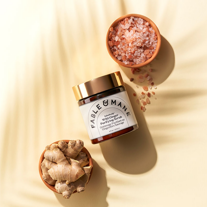 Fable & Mane Sahascalp Purifying Scrub To Gently Exfoliate Scalp With Wild Ginger&Pink Himalayan Salt