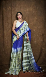 Thumbnail for Exclusive Collection Violet Black Beautiful Super Soft Most Comfortable Pure Mul Cotton Saree