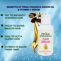 Thumbnail for Prisa Organics Hair Serum With Argan Oil & Vitamin E - Promotes Hair Growth, Prevents Hair Loss and Thinning