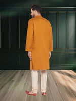 Thumbnail for Even Apparels Men's Copper Coloured Linen Kurta - Distacart
