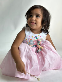 Thumbnail for ArthLife White And Pink Unicorn Embroidered Dress - Distacart