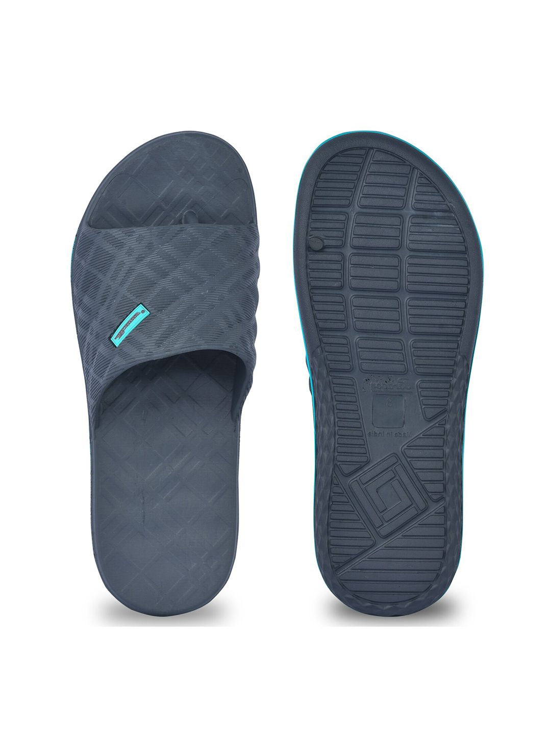 Paragon Men Grey & Blue Rubber Sliders