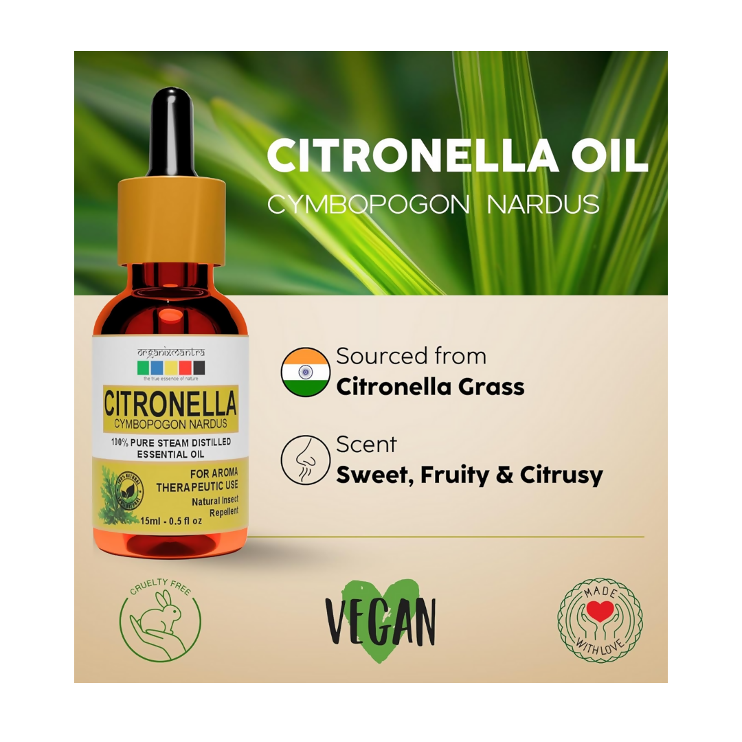 Organix Mantra Citronella Oil - 100% Natural Citronella Essential Oil - Distacart