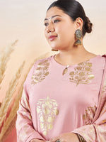 Thumbnail for Sztori Floral Printed Keyhole Neck Straight Kurta With Trouser & Dupatta - Distacart