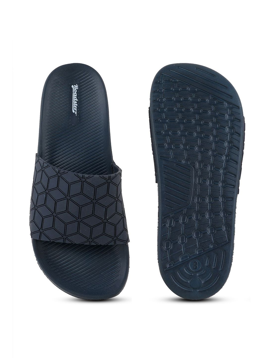 Roadster The Lifestyle Co. Men Navy Blue Printed Sliders