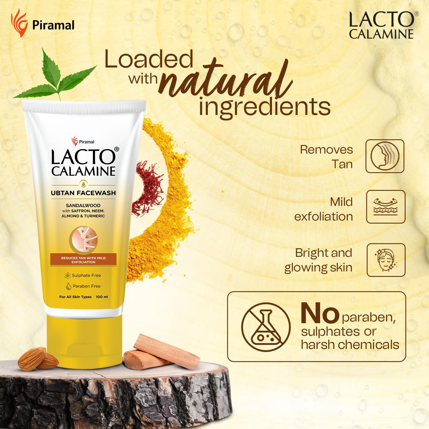 Lacto Calamine Ubtan Face Wash for Glowing Skin - Distacart