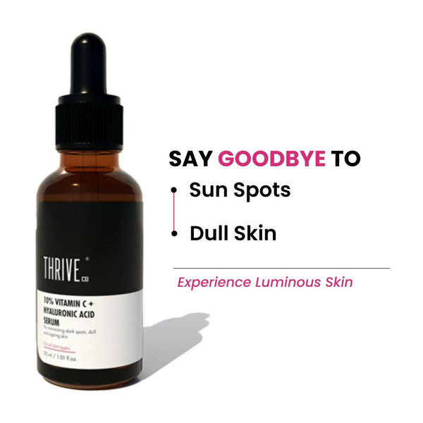 Thriveco 10% Vitamin C+ Hyaluronic Acid Serum - Distacart