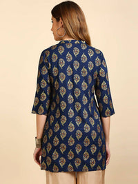 Thumbnail for Anubhutee Teal Blue & Golden Printed Kurti - Distacart