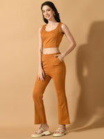 Thumbnail for Myshka Women's Mustard Solid Party Top - Distacart