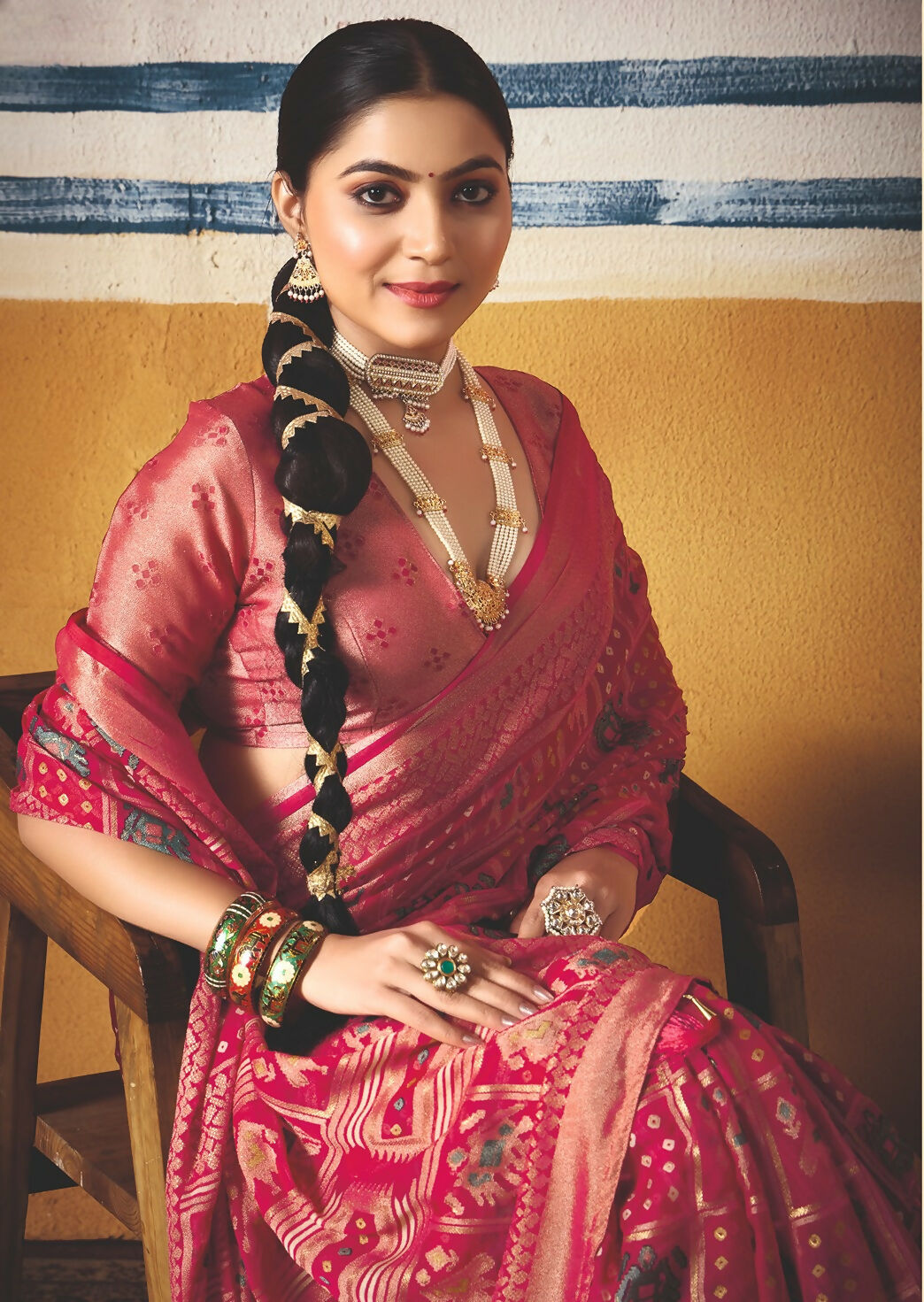 Joban Fashion Pink Dull Moss Brasso Saree