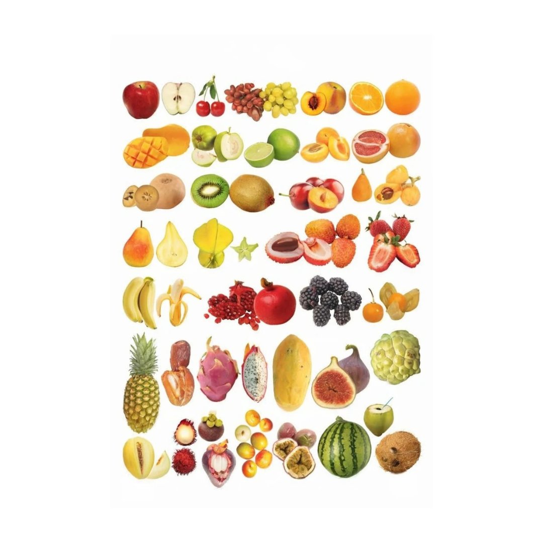 Dreamland Publications Educational Chart for Kids - Fruits (All in One)