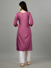 Thumbnail for Wine Straight Embroidered Kurti - Hiral Fashion