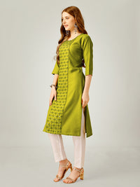 Thumbnail for Green Embroidered Women Kurta Pant Set - Hiral Fashion