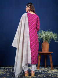 Thumbnail for Purple Women's Kurta Pant Dupatta Set - Hiral Fashion