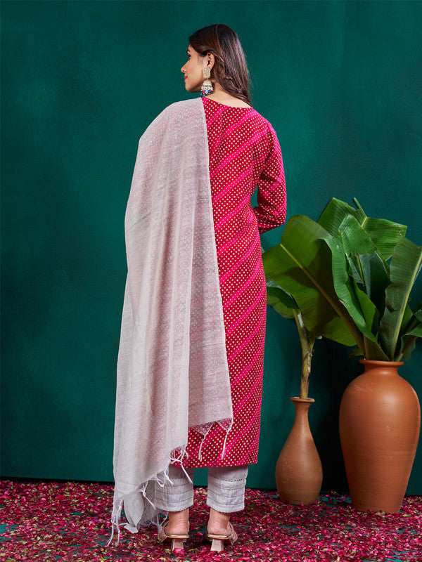 Pink Women's Kurta Pant Dupatta Set - Hiral Fashion