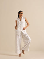 Thumbnail for trueBrowns White Pineapple Sleeveless Jacket Pant Set - Distacart