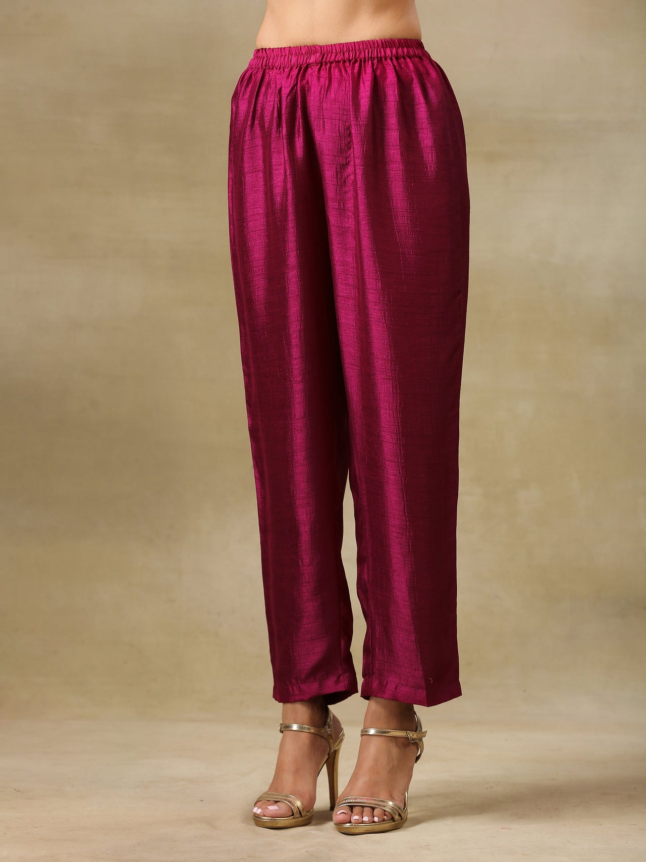 trueBrowns Purple Textured Silk Angrakha Kurta Pant Set - Distacart