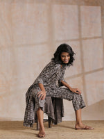 Thumbnail for trueBrowns Clay Dabu Geometric Print Cotton Angrakha Kurta Pant Set - Distacart