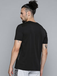 Thumbnail for Alcis Men Black & White Typography Printed Slim Fit Training or Gym T-shirt - Distacart