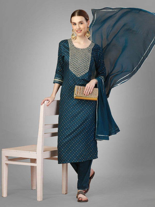 Blue Women's Kurta Pant Dupatta Set - Hiral Fashion