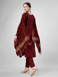 Thumbnail for Maroon Women's Kurta Pant Dupatta Set - Hiral Fashion