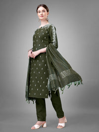 Thumbnail for Green Women's Kurta Pant Dupatta Set - Hiral Fashion